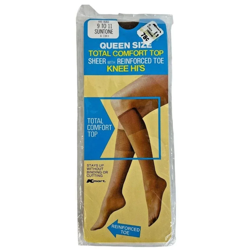 5 Pair Vintage Kmart Queen Size Knee‎ Highs Hi's Sheer Size 9-11 Brown Mist NIP